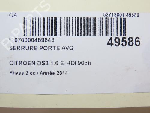Front left lock CITROËN DS3 (SA_) 1.6 HDi 90 | BP28802020C98 