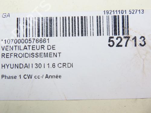 Køleventilator elektrisk HYUNDAI i30 Estate (FD) 1.6 CRDi (116 hp) 28829200