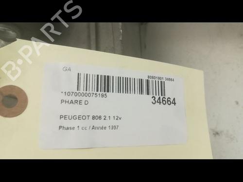 Used Right headlight PEUGEOT 806 (221) 2.1 td 12V (109 hp) 9595973