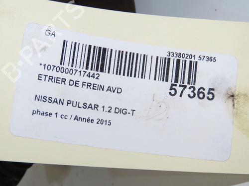 Right front brake caliper NISSAN PULSAR Hatchback (C13) 1.2 DIG-T | BP32332334M104 