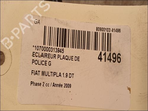 Éclairage de plaque d'immatriculation FIAT MULTIPLA (186_) 1.9 JTD (186AXE1A) (120 hp) 14880755
