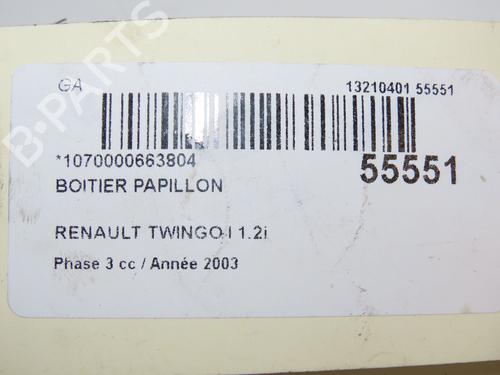 Used Throttle body RENAULT TWINGO I (C06_) 1.2 16V (C06C, C06D, C06K) (75 hp) 29150932