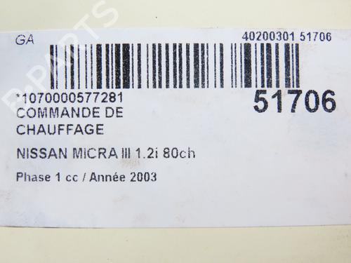 Climate control NISSAN MICRA III (K12) 1.2 16V | BP23098682I5 