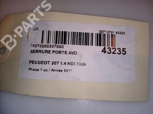 Front right lock PEUGEOT 207 (WA_, WC_) 1.4 HDi | BP11226991C97 