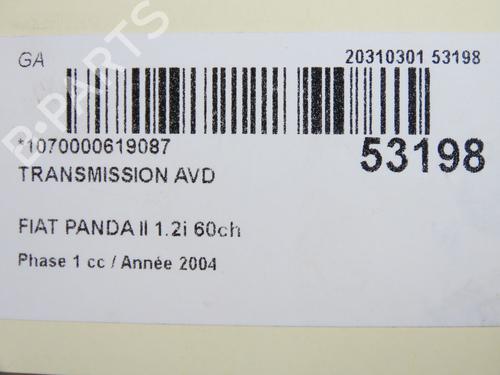 Used Right front driveshaft FIAT PANDA (169_) 1.2 (169.AXB11, 169.AXB1A) (60 hp) 29759966