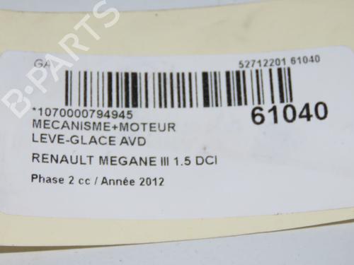 Used Front right window mechanism Front right window mechanism RENAULT MEGANE III Hatchback (BZ0/1_, B3_) 1.5 dCi (BZ0C) (90 hp) 40518055 40518055