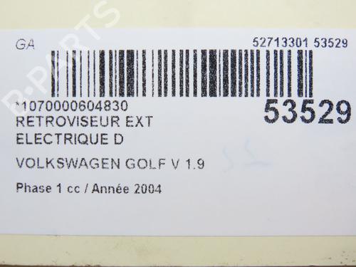 Right mirror VW GOLF V (1K1) 1.9 TDI | BP28968654C27 