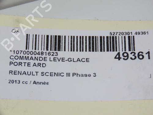 Used Right rear window switch RENAULT SCÉNIC III (JZ0/1_) 1.2 TCe (116 hp) 18476771