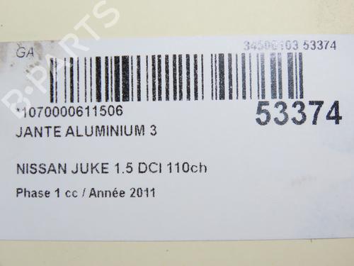 Used Rim NISSAN JUKE (F15) 1.5 dCi (110 hp) 30652510