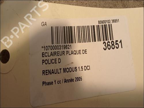 Used Licence plate light RENAULT MODUS / GRAND MODUS (F/JP0_) 1.5 dCi (FP0D, JP0D) (82 hp) 14880511