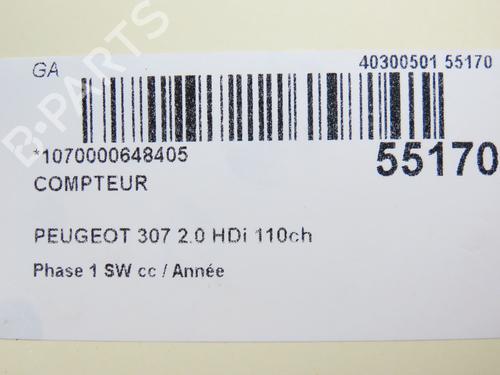 Kombiinstrument PEUGEOT 307 Break (3E) 2.0 HDI 110 (107 hp) 28830540