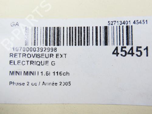 Left mirror MINI MINI (R50, R53) Cooper | BP13301377C26 