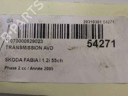 Used Right front driveshaft SKODA FABIA I (6Y2) 1.2 (54 hp) 29379892