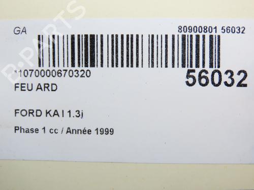 Used Right taillight FORD KA (RB_) 1.3 i (60 hp) 30447538