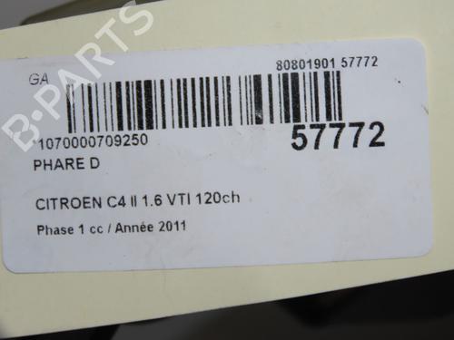 Right headlight CITROËN C4 II (NC_) 1.6 VTi 120 (NC5FS0, NC5FS9) | BP36367725C29  - Image 5