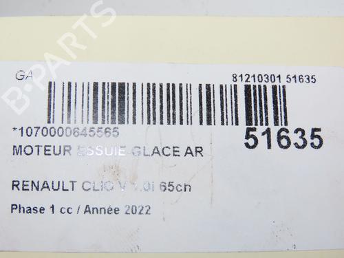 Rear wiper motor RENAULT CLIO V (B7_) 1.0 SCe 65 (B7MG) | BP29441851M102 