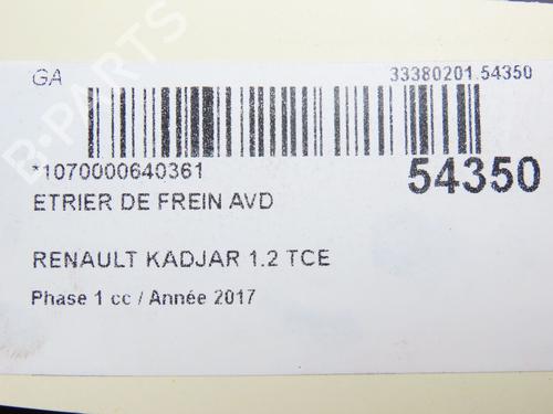 Used Right front brake caliper RENAULT KADJAR (HA_, HL_) 1.2 TCe 130 (HLMR) (130 hp) 29469739