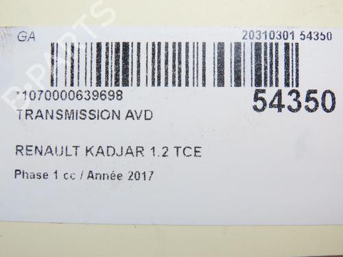 Right front driveshaft RENAULT KADJAR (HA_, HL_) 1.2 TCe 130 (HLMR) | BP29469701M39 