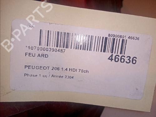 Right taillight PEUGEOT 206 Hatchback (2A/C) 1.4 HDi eco 70 | BP11104333C35