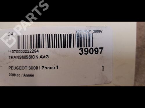 Left front driveshaft PEUGEOT 3008 I MPV (0U_) 1.6 THP | BP9606681M38 