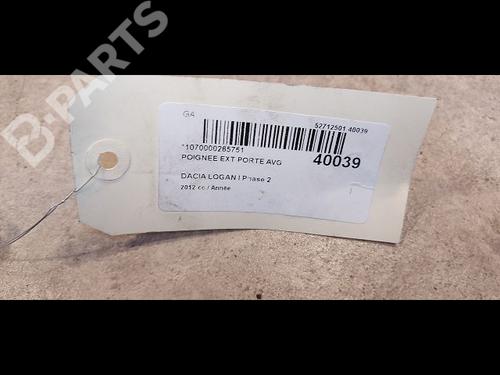 Front left exterior door handle DACIA LOGAN MCV (KS_) 1.6 16V Hi-Flex | BP9612198C128 