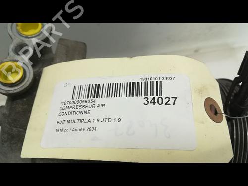 Used AC compressor FIAT MULTIPLA (186_) 1.9 JTD 115 (115 hp) 9595955