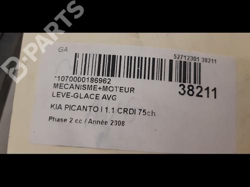 Front left window mechanism KIA PICANTO I (SA) 1.1 CRDi | BP9603101C22 