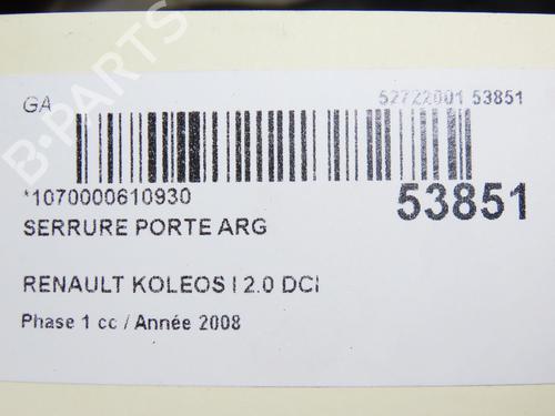 Rear left lock RENAULT KOLEOS I (HY_) 2.0 dCi 4x4 (HY0K) | BP28802131C100 
