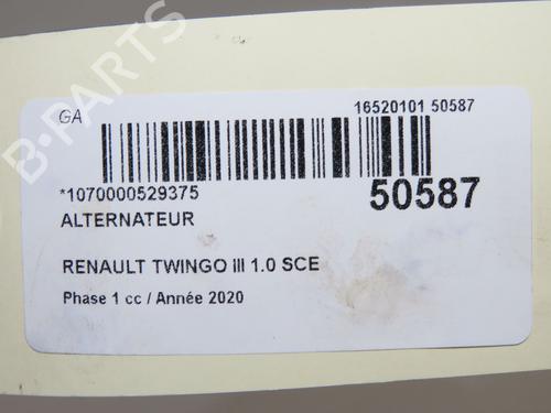Used Alternator Alternator RENAULT TWINGO III (BCM_, BCA_) 1.0 SCe 65 (BCMJ) (65 hp) 40110597 40110597
