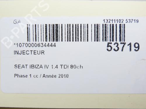 Used Injector SEAT IBIZA IV (6J5, 6P1) 1.4 TDI (80 hp) 28828826