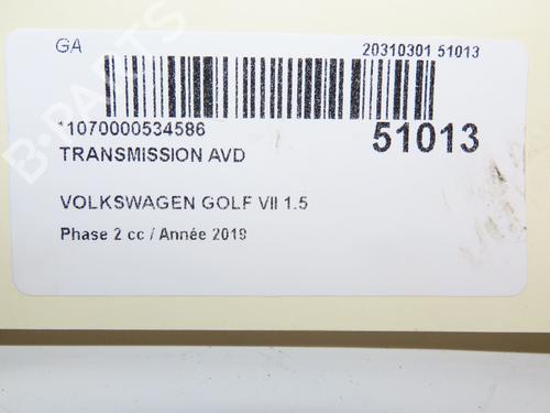 Used Right front driveshaft VW GOLF VII (5G1, BQ1, BE1, BE2) 1.5 TSI (130 hp) 28967345