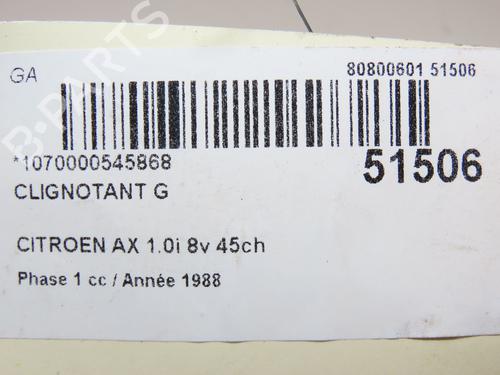 Used Left front indicator CITROËN AX (ZA-_) 10 (45 hp) 28832378