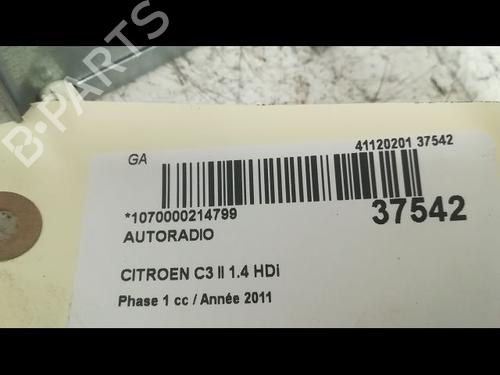 Used Radio Radio CITROËN C3 II (SC_) 1.4 HDi 70 (SC8HZC, SC8HR0, SC8HP4) (68 hp) 9605813 9605813