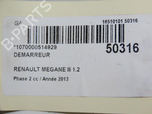 Used Starter RENAULT MEGANE III Hatchback (BZ0/1_, B3_) 1.2 TCe (BZ2B, BZ11) (116 hp) 19162114