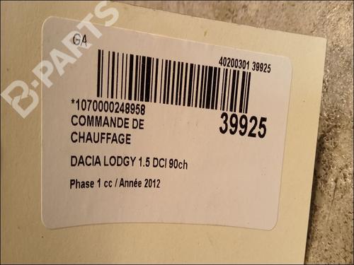 AC Styreenhet / Manøvreringsenhet DACIA LODGY (JS_) 1.5 dCi | BP9609557I5 