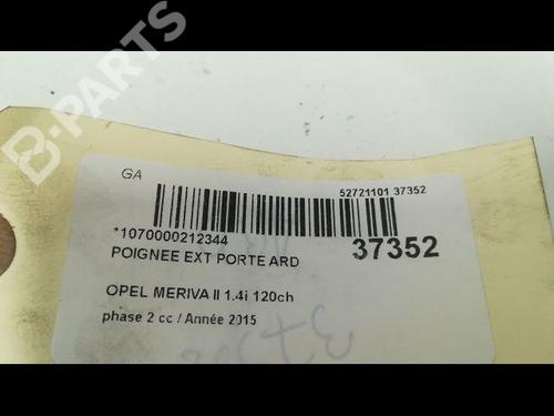Rear right exterior door handle OPEL MERIVA B MPV (S10) 1.4 (75) | BP9604972C130 