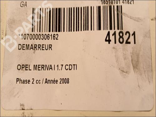 Starter OPEL MERIVA A MPV (X03) 1.7 CDTI (E75) | BP9617099M8 