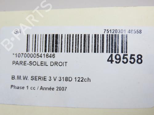 Used Right sun visor BMW 3 (E90) 318 d (122 hp) 18837281