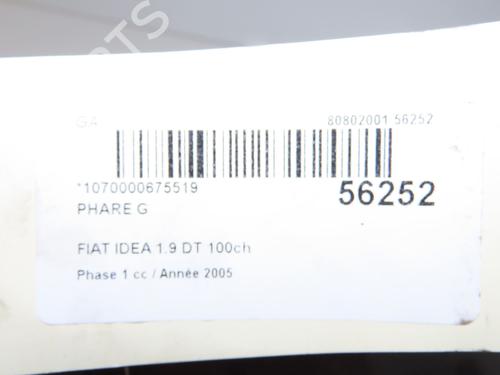 Left headlight FIAT IDEA (350_) 1.9 JTD | BP34048988C28  - Image 5