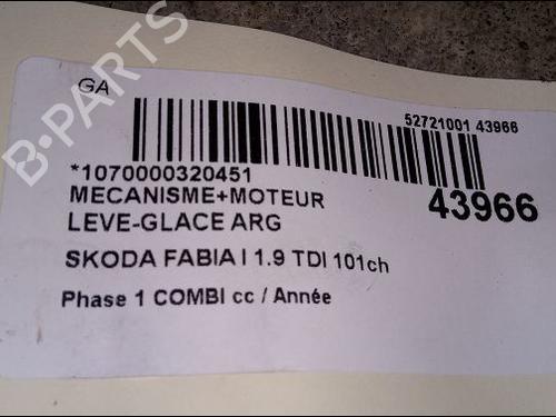 Used Rear left window mechanism SKODA FABIA I Combi (6Y5) 1.9 TDI (100 hp) 9618379