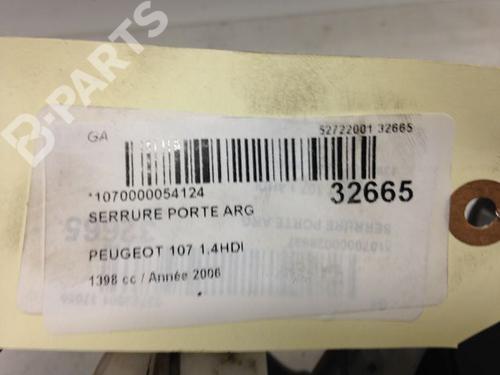 Rear left lock PEUGEOT 107 (PM_, PN_) 1.4 HDi | BP9594283C100 