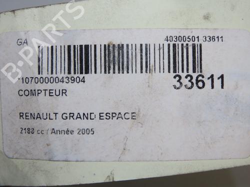 Used Instrument cluster Instrument cluster RENAULT ESPACE IV (JK0/1_) 2.2 dCi (JK0H) (150 hp) 33711646 33711646