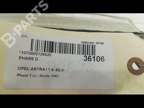 Right headlight OPEL ASTRA F Hatchback (T92) 1.4 Si (F08, M08, F68, M68) | BP9598818C29 