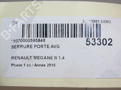 Venstre foran lås RENAULT MEGANE III Hatchback (BZ0/1_, B3_) 1.4 TCe (BZ0F, BZ1V) | BP28831672C98 