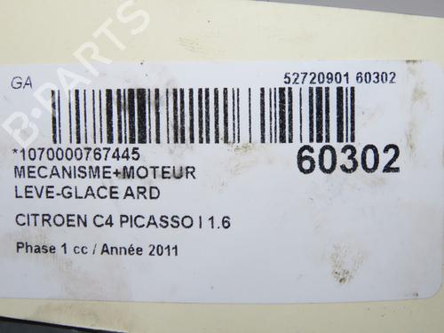 Rudehejsemekanisme Højre bagtil Rudehejsemekanisme Højre bagtil CITROËN C4 Picasso I MPV (UD_) 1.6 HDi 110 (112 hp) 37596748 37596748