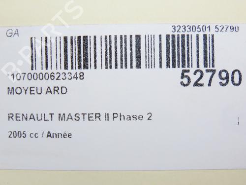 Right rear steering knuckle RENAULT MASTER II Bus (JD) 2.5 dCi 120 (JD0M, JD1M, JD1W) | BP28967583M28 