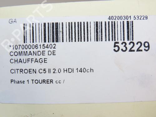 Airco bedieningspaneel CITROËN C5 III Break (RW_) 2.0 HDi 140 | BP28967897I5 