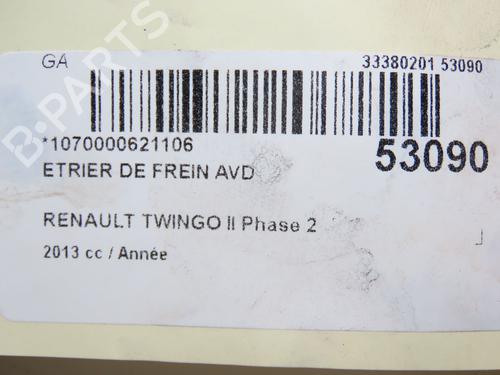 Used Right front brake caliper RENAULT TWINGO II (CN0_) 1.6 RS (CN0N, CN0R, CN0S) (133 hp) 28830047