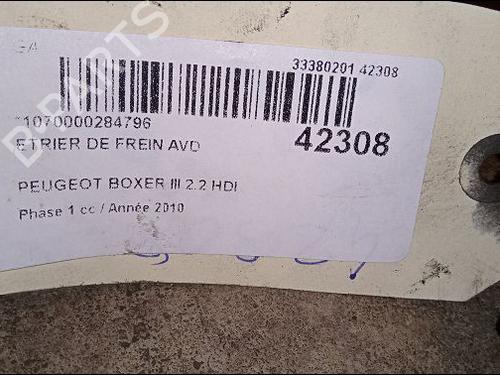 Used Right front brake caliper PEUGEOT BOXER Van 2.2 HDi 100 (101 hp) 14877554