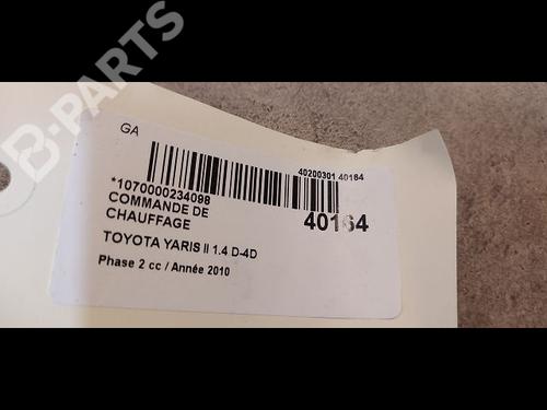 Commande Chauffage TOYOTA YARIS (_P9_) 1.4 D-4D (NLP90_, NLP90R) | BP9608081I5 
